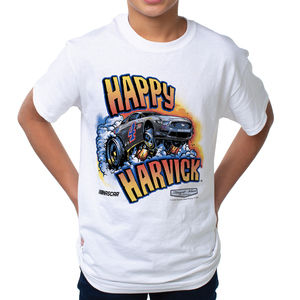 NASCAR Kids Fine Jersey Crew Tee - Kevin Harvick - 10 White by DelSol-1 Pc